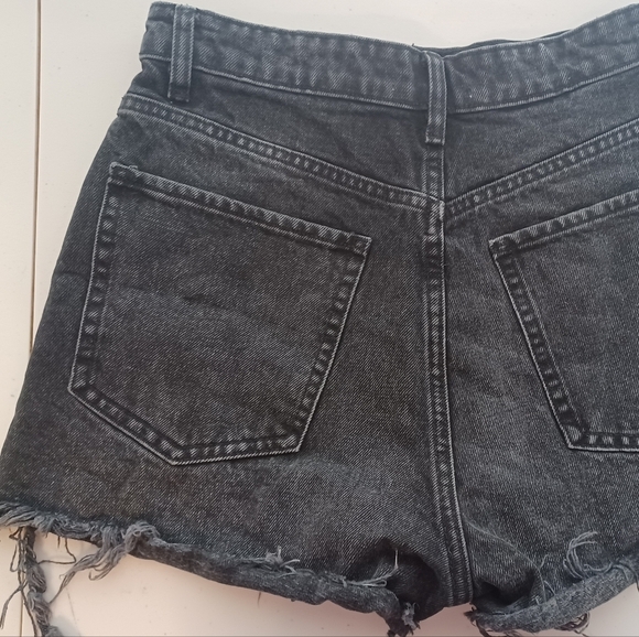 Zara 100% Cotton Button Fly High-Rise Sz 4 Denim Cut-Off Shorts - Picture 7 of 14